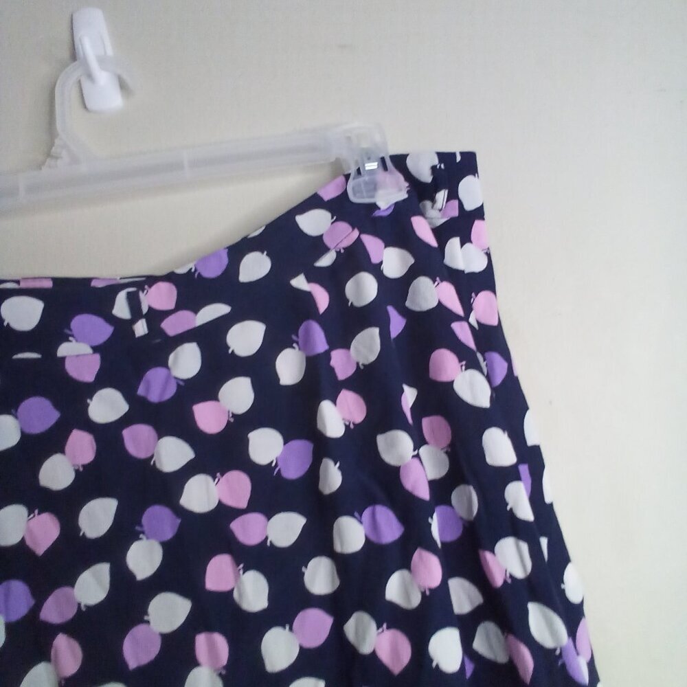 Talbots Skirt Women 16P 16 Petite Wrap Look Side Zip Pattern Blue Pink Purple - Picture 13 of 15